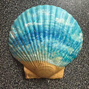 Beautiful 6” Painted Scallop Shell